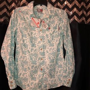 Women’s XS Ariat Work Paisley Button Up NWT